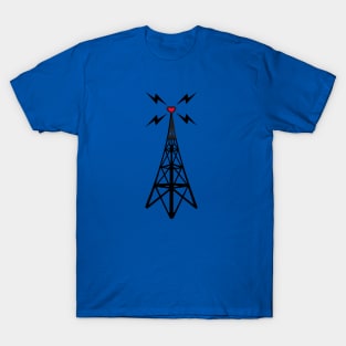 Radio tower heart broadcast T-Shirt